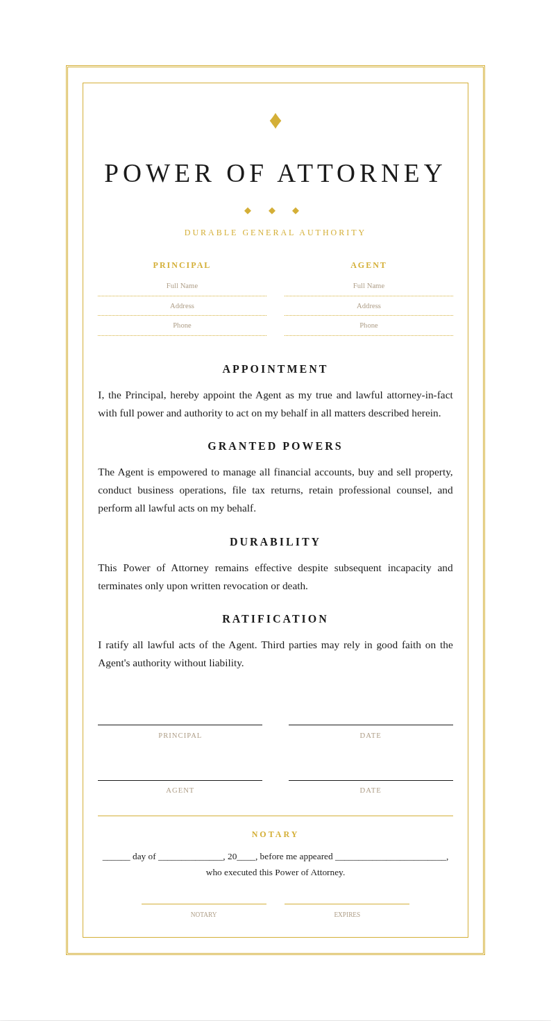 Luxury Premium Power of Attorney